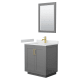 A thumbnail of the Wyndham Collection WCF2929-30S-VCA-M24 Dark Gray / White Cultured Marble Top / Brushed Gold Hardware