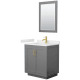A thumbnail of the Wyndham Collection WCF292930S-QTZ-UNSM24 Dark Gray / White Quartz Top / Brushed Gold Hardware