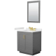 A thumbnail of the Wyndham Collection WCF292930S-QTZ-US3M24 Dark Gray / White Quartz Top / Brushed Gold Hardware