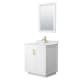 A thumbnail of the Wyndham Collection WCF2929-30S-NAT-M24 White / White Carrara Marble Top / Brushed Gold Hardware