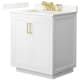 A thumbnail of the Wyndham Collection WCF292930S-QTZ-US3MXX White / Giotto Quartz Top / Brushed Gold Hardware