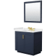 A thumbnail of the Wyndham Collection WCF292936S-QTZ-US3M34 Dark Blue / White Quartz Top / Brushed Gold Hardware