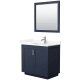 A thumbnail of the Wyndham Collection WCF292936S-QTZ-UNSM34 Dark Blue / Giotto Quartz Top / Brushed Nickel Hardware