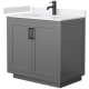 A thumbnail of the Wyndham Collection WCF2929-36S-VCA-MXX Dark Gray / Carrara Cultured Marble Top / Matte Black Hardware