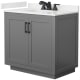 A thumbnail of the Wyndham Collection WCF292936S-QTZ-US3MXX Dark Gray / White Quartz Top / Matte Black Hardware