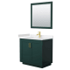 A thumbnail of the Wyndham Collection WCF2929-36S-VCA-M34 Green / Carrara Cultured Marble Top / Brushed Gold Hardware