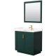 A thumbnail of the Wyndham Collection WCF292936S-QTZ-UNSM34 Green / Giotto Quartz Top / Brushed Gold Hardware