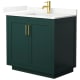 A thumbnail of the Wyndham Collection WCF292936S-QTZ-UNSMXX Green / Giotto Quartz Top / Brushed Gold Hardware