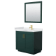 A thumbnail of the Wyndham Collection WCF2929-36S-VCA-M34 Green / White Cultured Marble Top / Brushed Gold Hardware