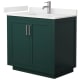 A thumbnail of the Wyndham Collection WCF292936S-QTZ-UNSMXX Green / White Quartz Top / Brushed Nickel Hardware