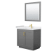 A thumbnail of the Wyndham Collection WCF2929-36S-VCA-M34 Dark Gray / Carrara Cultured Marble Top / Brushed Gold Hardware
