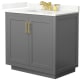 A thumbnail of the Wyndham Collection WCF292936S-QTZ-US3MXX Dark Gray / Giotto Quartz Top / Brushed Gold Hardware