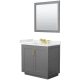 A thumbnail of the Wyndham Collection WCF292936S-QTZ-US3M34 Dark Gray / White Quartz Top / Brushed Gold Hardware