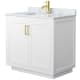 A thumbnail of the Wyndham Collection WCF2929-36S-NAT-MXX White / White Carrara Marble Top / Brushed Gold Hardware