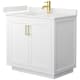 A thumbnail of the Wyndham Collection WCF292936S-QTZ-UNSMXX White / White Quartz Top / Brushed Gold Hardware