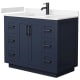 A thumbnail of the Wyndham Collection WCF2929-42S-VCA-MXX Dark Blue / Carrara Cultured Marble Top / Matte Black Hardware