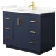 A thumbnail of the Wyndham Collection WCF292942S-QTZ-UNSMXX Dark Blue / Giotto Quartz Top / Brushed Gold Hardware