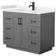 A thumbnail of the Wyndham Collection WCF2929-42S-VCA-MXX Dark Gray / Carrara Cultured Marble Top / Matte Black Hardware