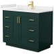 A thumbnail of the Wyndham Collection WCF292942S-QTZ-UNSMXX Green / White Quartz Top / Brushed Gold Hardware