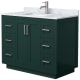 A thumbnail of the Wyndham Collection WCF2929-42S-NAT-MXX Green / White Carrara Marble Top / Brushed Nickel Hardware