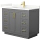 A thumbnail of the Wyndham Collection WCF292942S-QTZ-UNSMXX Dark Gray / Giotto Quartz Top / Brushed Gold Hardware