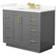A thumbnail of the Wyndham Collection WCF292942S-QTZ-US3MXX Dark Gray / Giotto Quartz Top / Brushed Gold Hardware