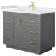 A thumbnail of the Wyndham Collection WCF2929-42S-VCA-MXX Dark Gray / White Cultured Marble Top / Brushed Gold Hardware