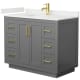 A thumbnail of the Wyndham Collection WCF292942S-QTZ-UNSMXX Dark Gray / White Quartz Top / Brushed Gold Hardware