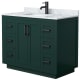 A thumbnail of the Wyndham Collection WCF2929-42S-NAT-MXX Green / White Carrara Marble Top / Matte Black Hardware