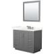 A thumbnail of the Wyndham Collection WCF292942S-QTZ-US3M34 Dark Gray / Giotto Quartz Top / Brushed Nickel Hardware