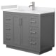 A thumbnail of the Wyndham Collection WCF2929-42S-VCA-MXX Dark Gray / White Cultured Marble Top / Brushed Nickel Hardware