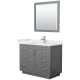 A thumbnail of the Wyndham Collection WCF292942S-QTZ-UNSM34 Dark Gray / White Quartz Top / Brushed Nickel Hardware