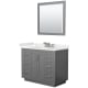 A thumbnail of the Wyndham Collection WCF292942S-QTZ-US3M34 Dark Gray / White Quartz Top / Brushed Nickel Hardware