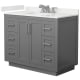 A thumbnail of the Wyndham Collection WCF292942S-QTZ-US3MXX Dark Gray / White Quartz Top / Brushed Nickel Hardware
