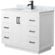 A thumbnail of the Wyndham Collection WCF2929-42S-NAT-MXX White / White Carrara Marble Top / Matte Black Hardware