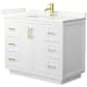 A thumbnail of the Wyndham Collection WCF292942S-QTZ-UNSMXX White / Giotto Quartz Top / Brushed Gold Hardware