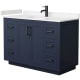 A thumbnail of the Wyndham Collection WCF2929-48S-VCA-MXX Dark Blue / Carrara Cultured Marble Top / Matte Black Hardware