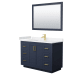 A thumbnail of the Wyndham Collection WCF2929-48S-VCA-M46 Dark Blue / Carrara Cultured Marble Top / Brushed Gold Hardware