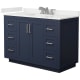 A thumbnail of the Wyndham Collection WCF292948S-QTZ-US3MXX Dark Blue / White Quartz Top / Brushed Nickel Hardware