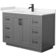 A thumbnail of the Wyndham Collection WCF2929-48S-VCA-MXX Dark Gray / Carrara Cultured Marble Top / Matte Black Hardware