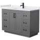 A thumbnail of the Wyndham Collection WCF2929-48S-VCA-MXX Dark Gray / White Cultured Marble Top / Matte Black Hardware