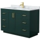 A thumbnail of the Wyndham Collection WCF2929-48S-NAT-MXX Green / White Carrara Marble Top / Brushed Gold Hardware
