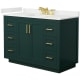 A thumbnail of the Wyndham Collection WCF292948S-QTZ-US3MXX Green / White Quartz Top / Brushed Gold Hardware