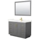A thumbnail of the Wyndham Collection WCF292948S-QTZ-UNSM46 Dark Gray / Giotto Quartz Top / Brushed Gold Hardware