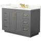 A thumbnail of the Wyndham Collection WCF292948S-QTZ-US3MXX Dark Gray / Giotto Quartz Top / Brushed Gold Hardware
