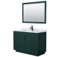 A thumbnail of the Wyndham Collection WCF2929-48S-NAT-M46 Green / White Carrara Marble Top / Matte Black Hardware