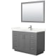 A thumbnail of the Wyndham Collection WCF292948S-QTZ-UNSM46 Dark Gray / Giotto Quartz Top / Brushed Nickel Hardware