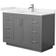 A thumbnail of the Wyndham Collection WCF292948S-QTZ-UNSMXX Dark Gray / White Quartz Top / Brushed Nickel Hardware