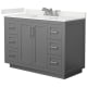 A thumbnail of the Wyndham Collection WCF292948S-QTZ-US3MXX Dark Gray / White Quartz Top / Brushed Nickel Hardware