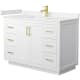 A thumbnail of the Wyndham Collection WCF2929-48S-VCA-MXX White / Carrara Cultured Marble Top / Brushed Gold Hardware